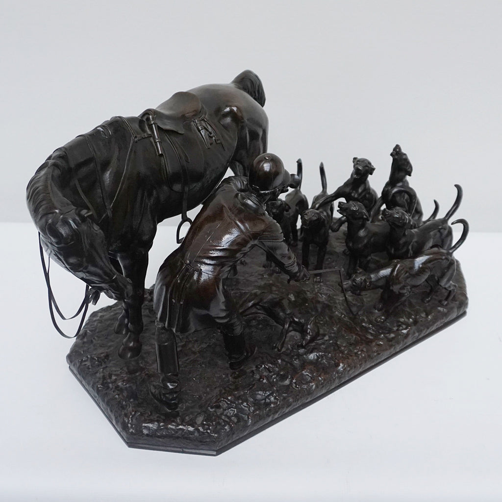 A 19th Century Bronze Sculpture ' The Hunt' by John WIllis Good Signed and dated 1872 - Jeroen Markies Art Deco