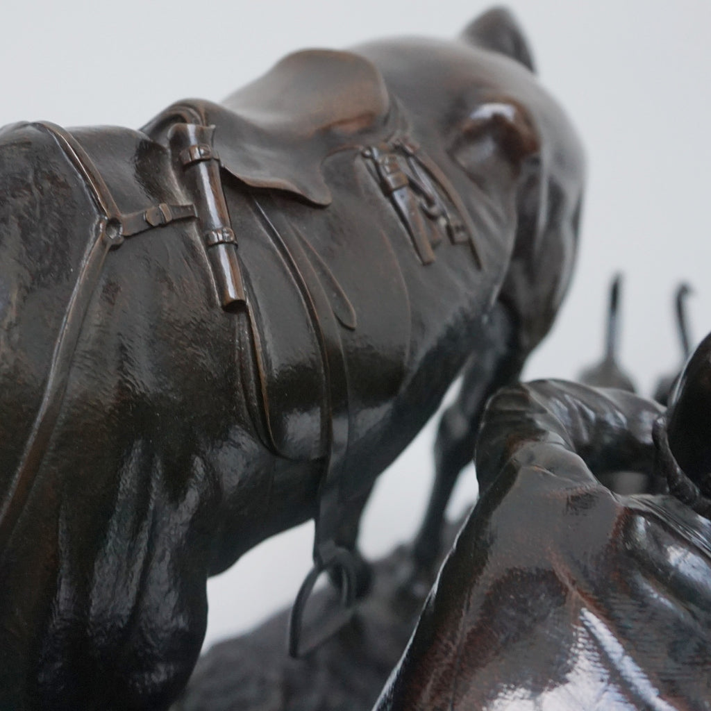 A 19th Century Bronze Sculpture ' The Hunt' by John WIllis Good Signed and dated 1872 - Jeroen Markies Art Deco