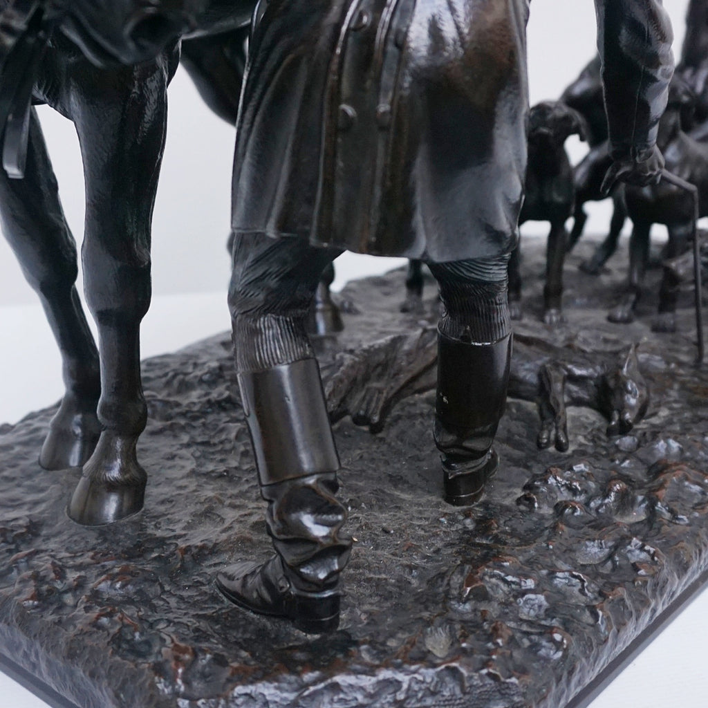 A 19th Century Bronze Sculpture ' The Hunt' by John WIllis Good Signed and dated 1872 - Jeroen Markies Art Deco