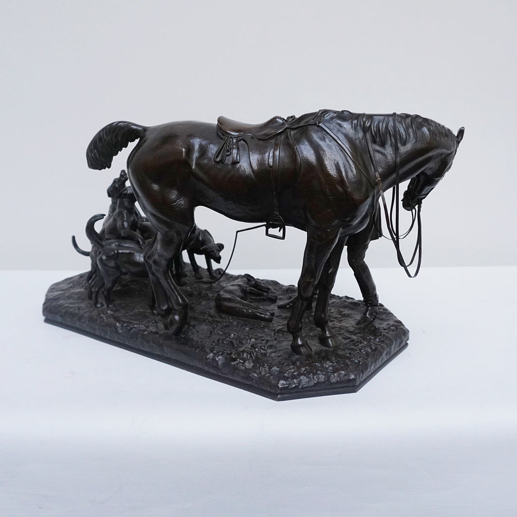A 19th Century Bronze Sculpture ' The Hunt' by John WIllis Good Signed and dated 1872 - Jeroen Markies Art Deco