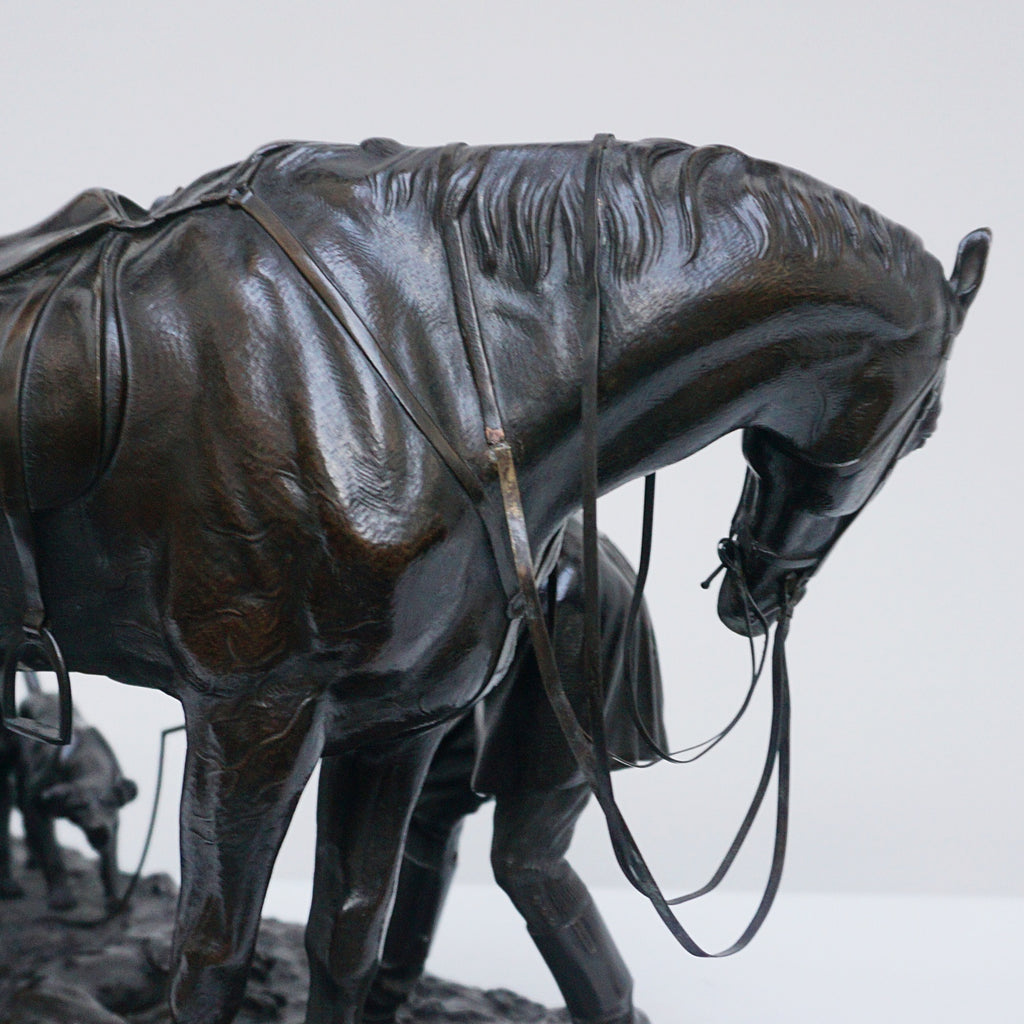 A 19th Century Bronze Sculpture ' The Hunt' by John WIllis Good Signed and dated 1872 - Jeroen Markies Art Deco