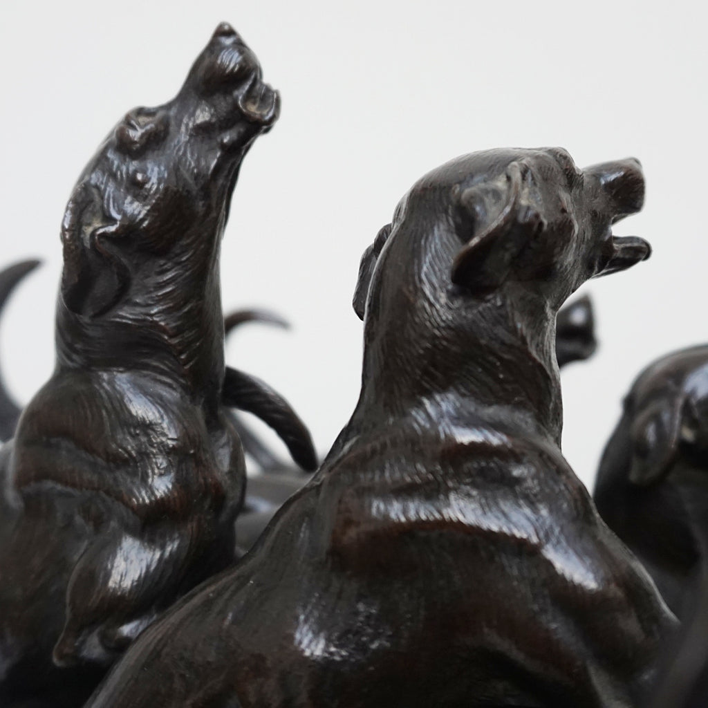 A 19th Century Bronze Sculpture ' The Hunt' by John WIllis Good Signed and dated 1872 - Jeroen Markies Art Deco