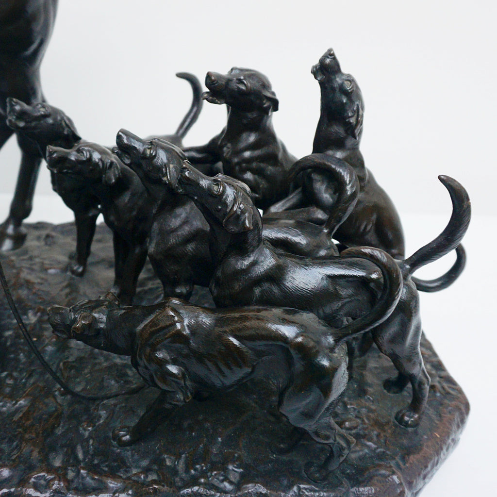 A 19th Century Bronze Sculpture ' The Hunt' by John WIllis Good Signed and dated 1872 - Jeroen Markies Art Deco