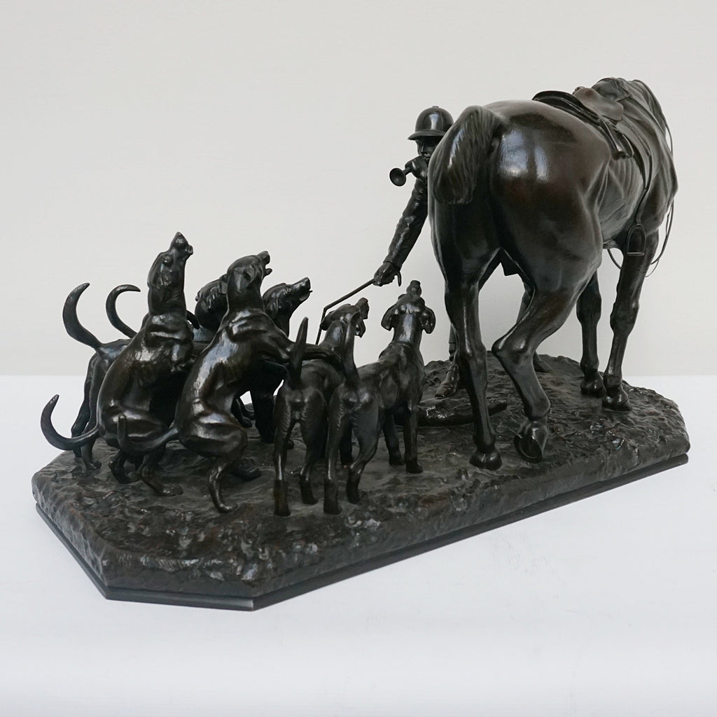 A 19th Century Bronze Sculpture ' The Hunt' by John WIllis Good Signed and dated 1872 - Jeroen Markies Art Deco