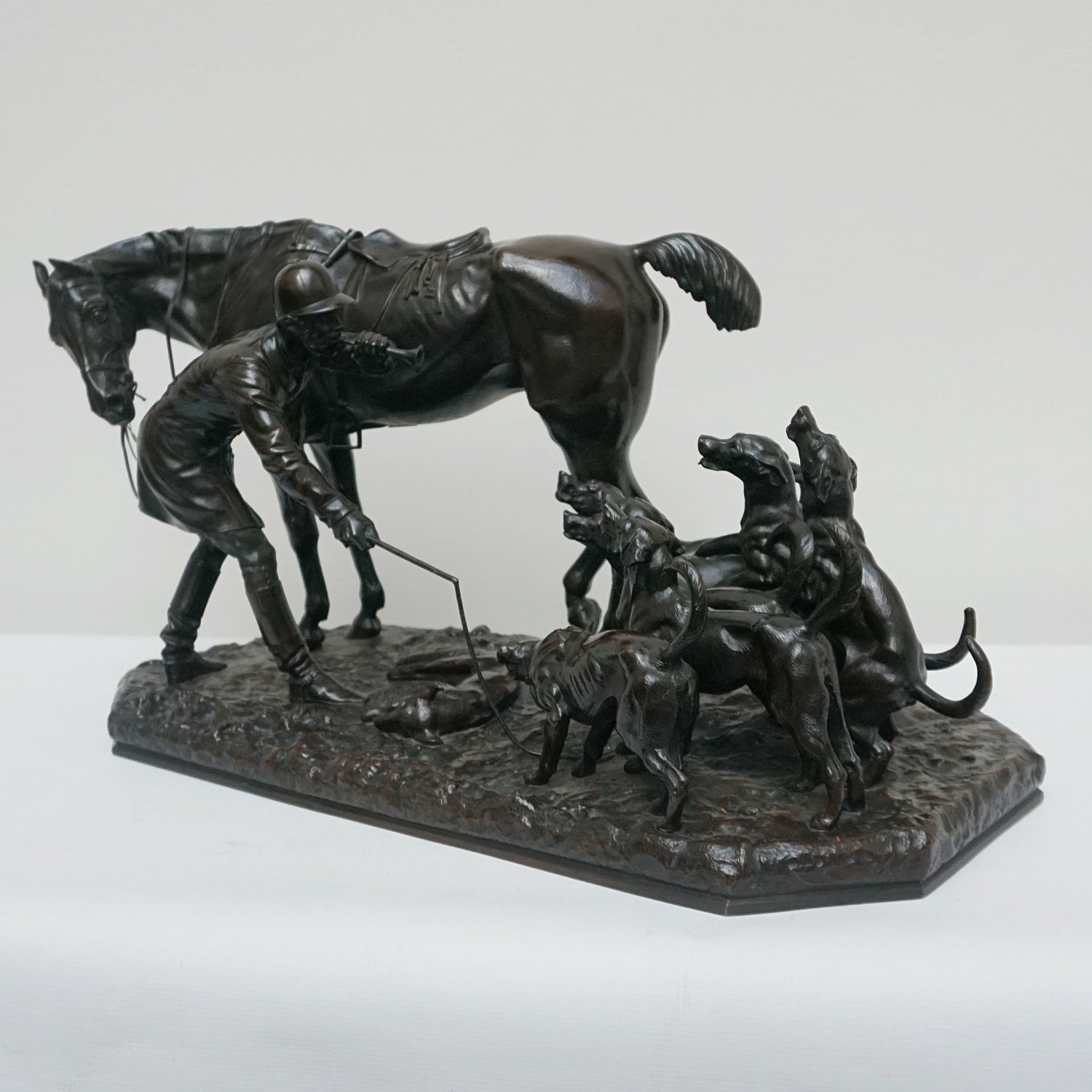 A 19th Century Bronze Sculpture ' The Hunt' by John WIllis Good Signed and dated 1872 - Jeroen Markies Art Deco