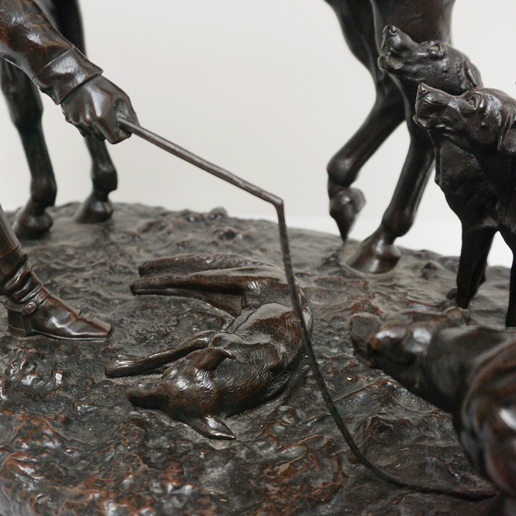 A 19th Century Bronze Sculpture ' The Hunt' by John WIllis Good Signed and dated 1872 - Jeroen Markies Art Deco