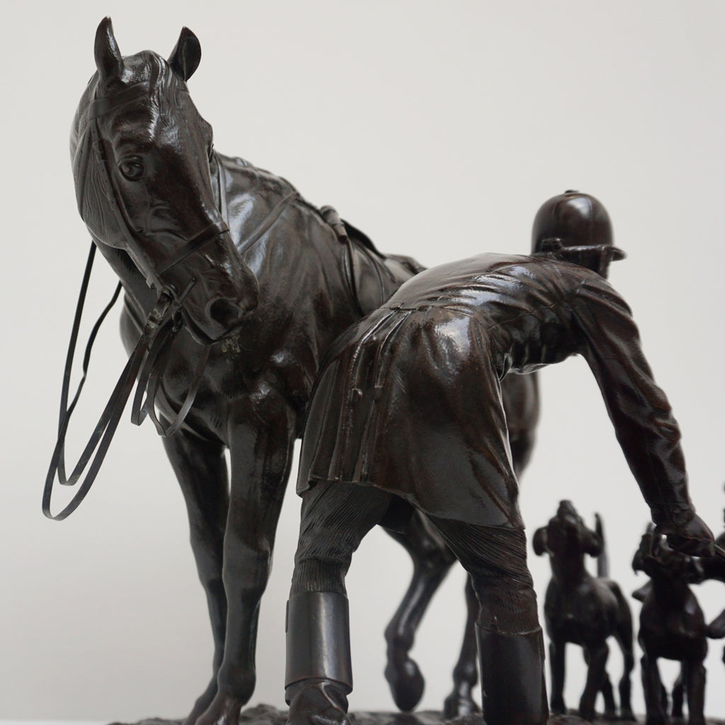 A 19th Century Bronze Sculpture ' The Hunt' by John WIllis Good Signed and dated 1872 - Jeroen Markies Art Deco