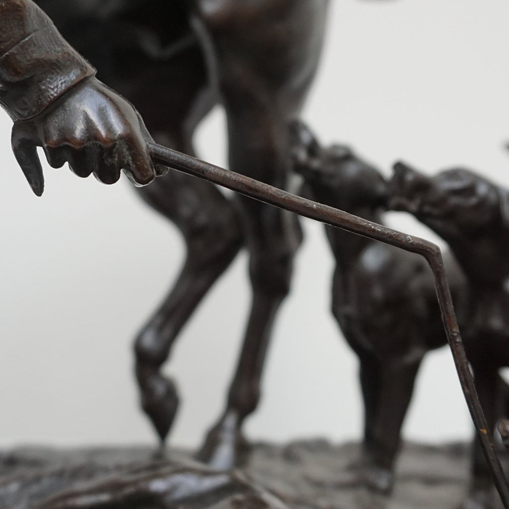 A 19th Century Bronze Sculpture ' The Hunt' by John WIllis Good Signed and dated 1872 - Jeroen Markies Art Deco