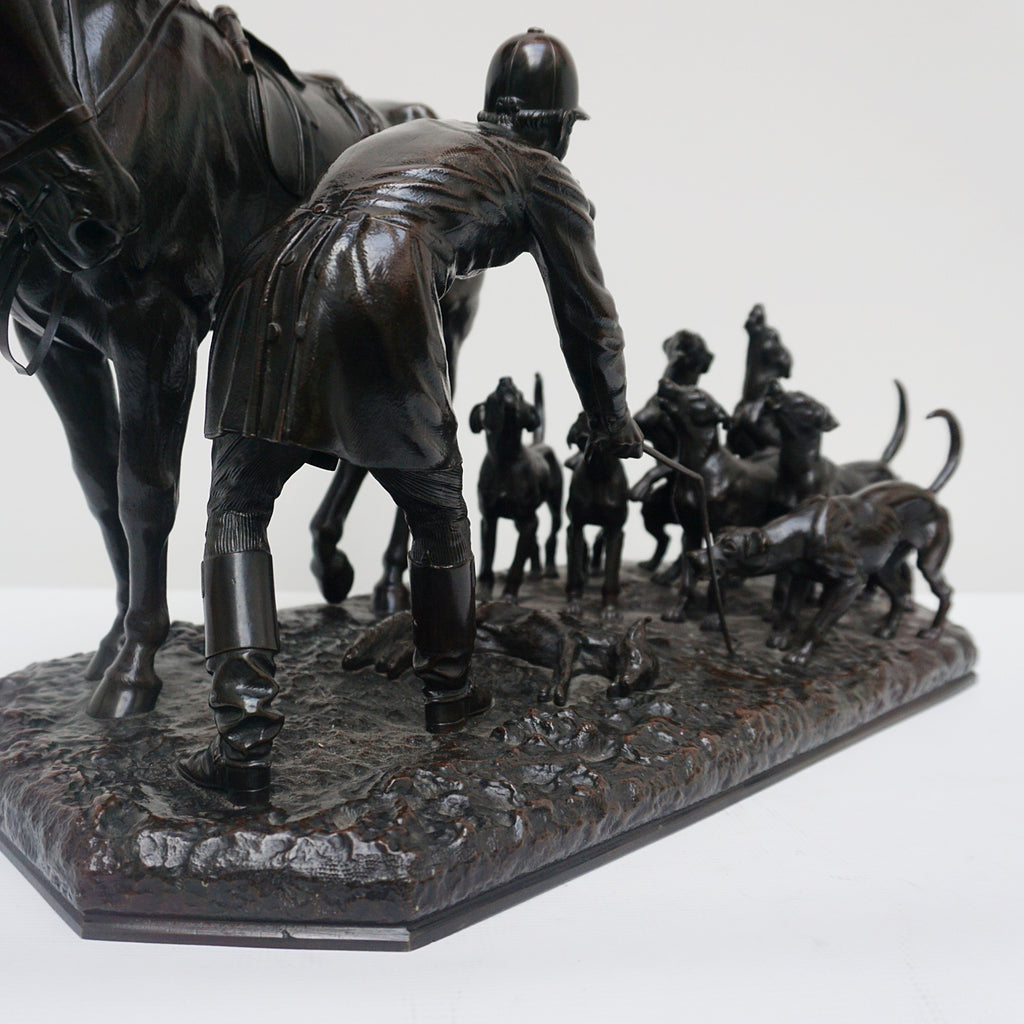 A 19th Century Bronze Sculpture ' The Hunt' by John WIllis Good Signed and dated 1872 - Jeroen Markies Art Deco