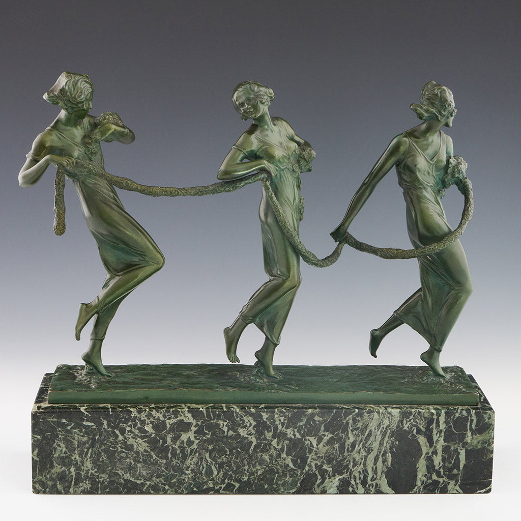 Art Deco Bronze Sculpture by Bruno Zach 'Three Graces' - Jeroen Markies Art Deco