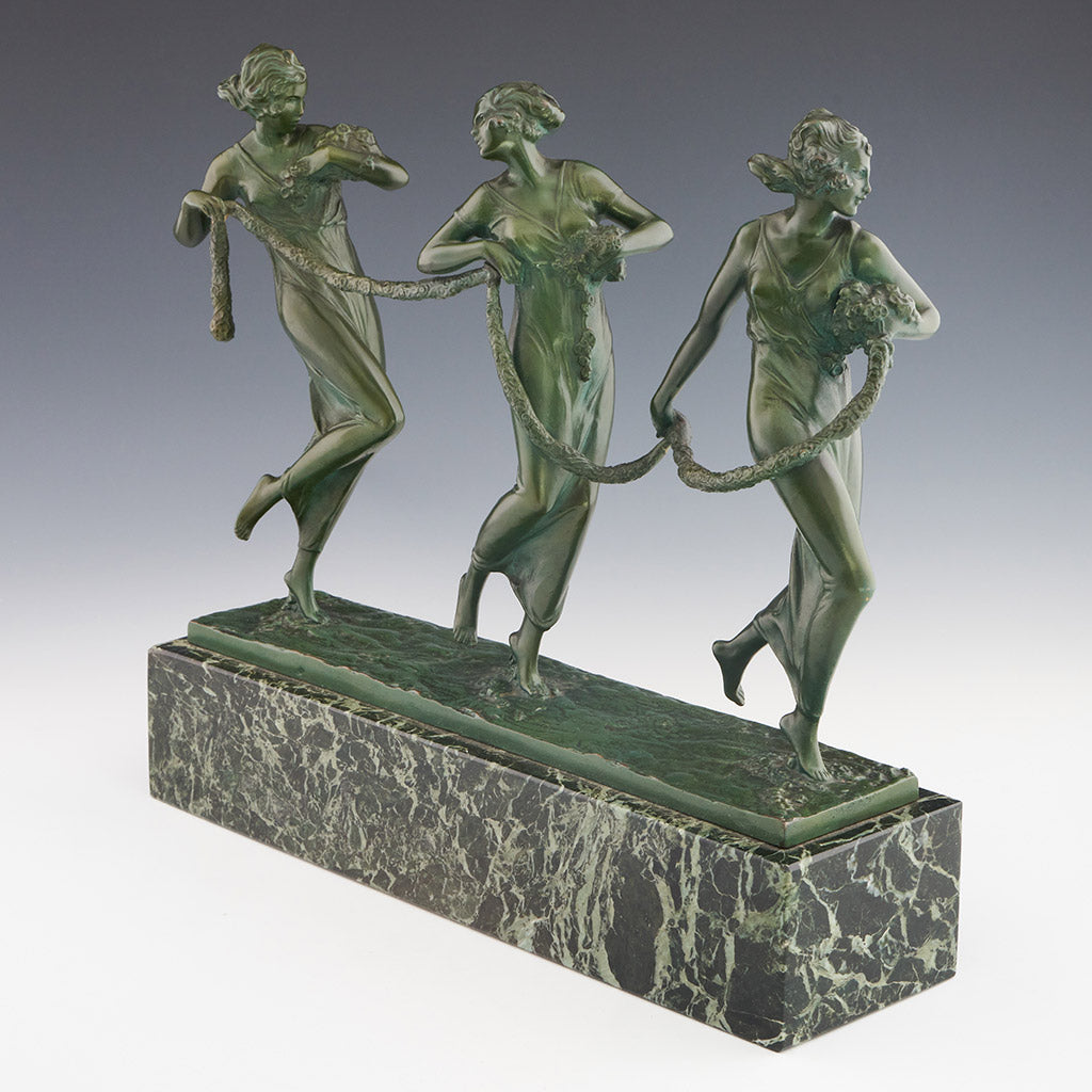 Art Deco Bronze Sculpture by Bruno Zach 'Three Graces' - Jeroen Markies Art Deco