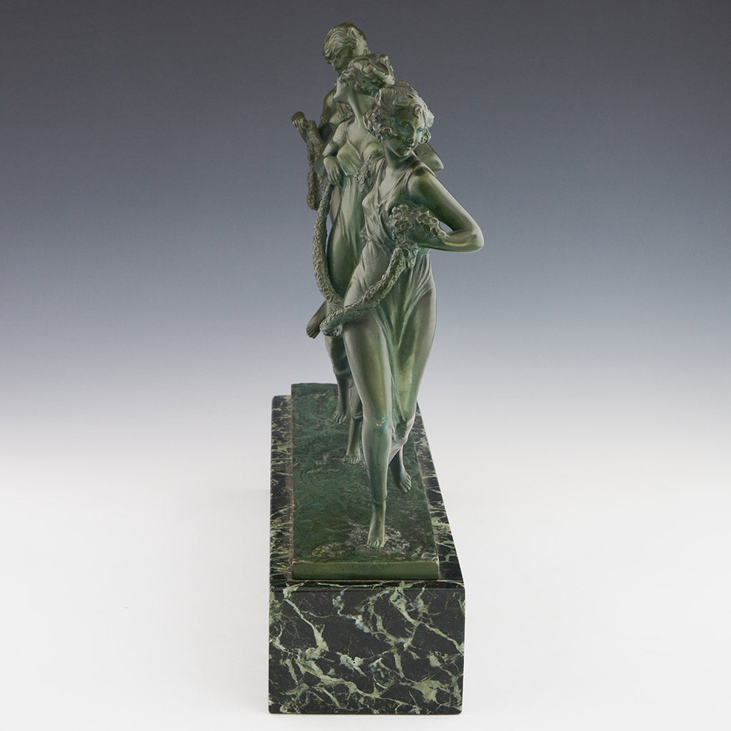 Art Deco Bronze Sculpture by Bruno Zach 'Three Graces' - Jeroen Markies Art Deco
