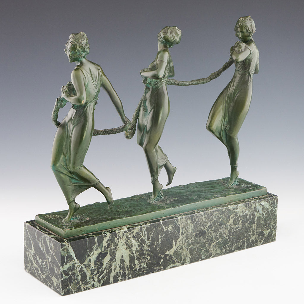 Art Deco Bronze Sculpture by Bruno Zach 'Three Graces' - Jeroen Markies Art Deco