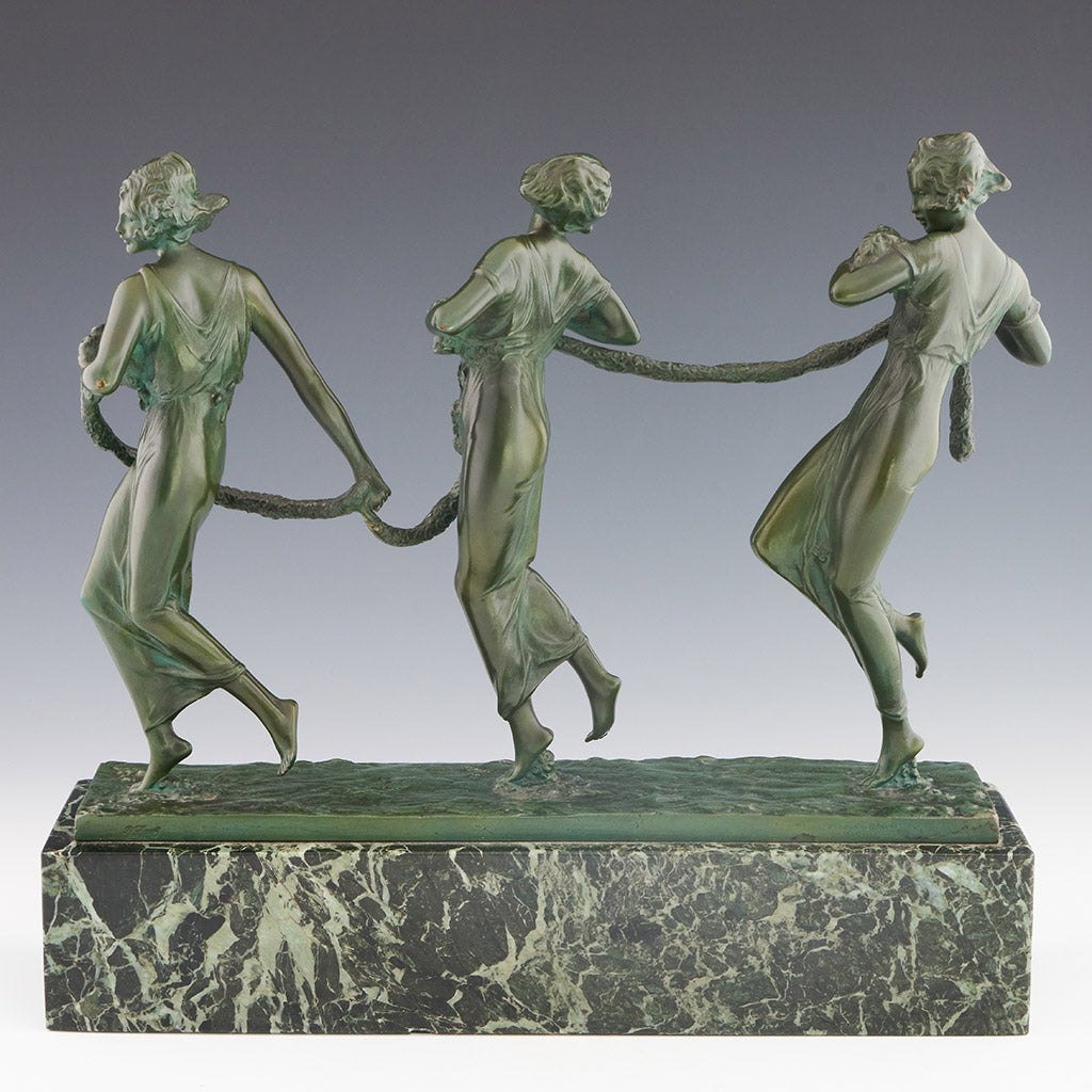 Art Deco Bronze Sculpture by Bruno Zach 'Three Graces' - Jeroen Markies Art Deco