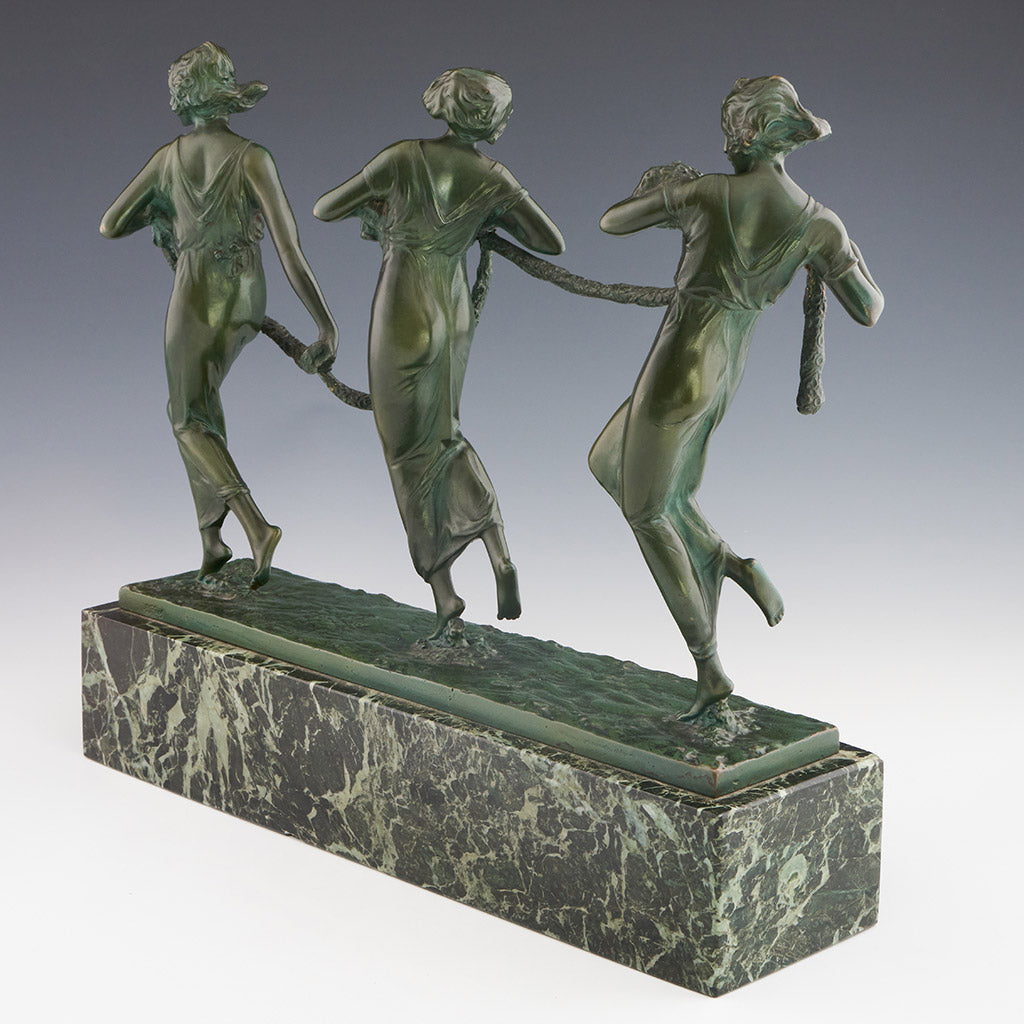 Art Deco Bronze Sculpture by Bruno Zach 'Three Graces' - Jeroen Markies Art Deco
