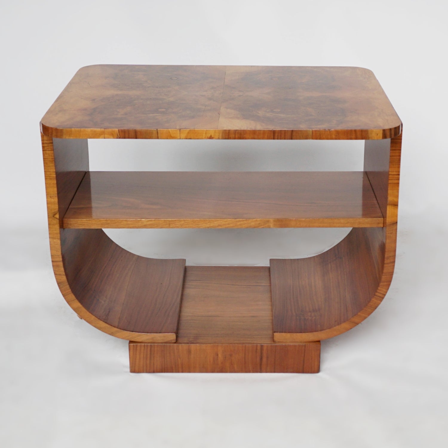 An Art Deco Two-Tiered Occasional Table Burr Walnut and Figured Walnut Jeroen Markies Art Deco 