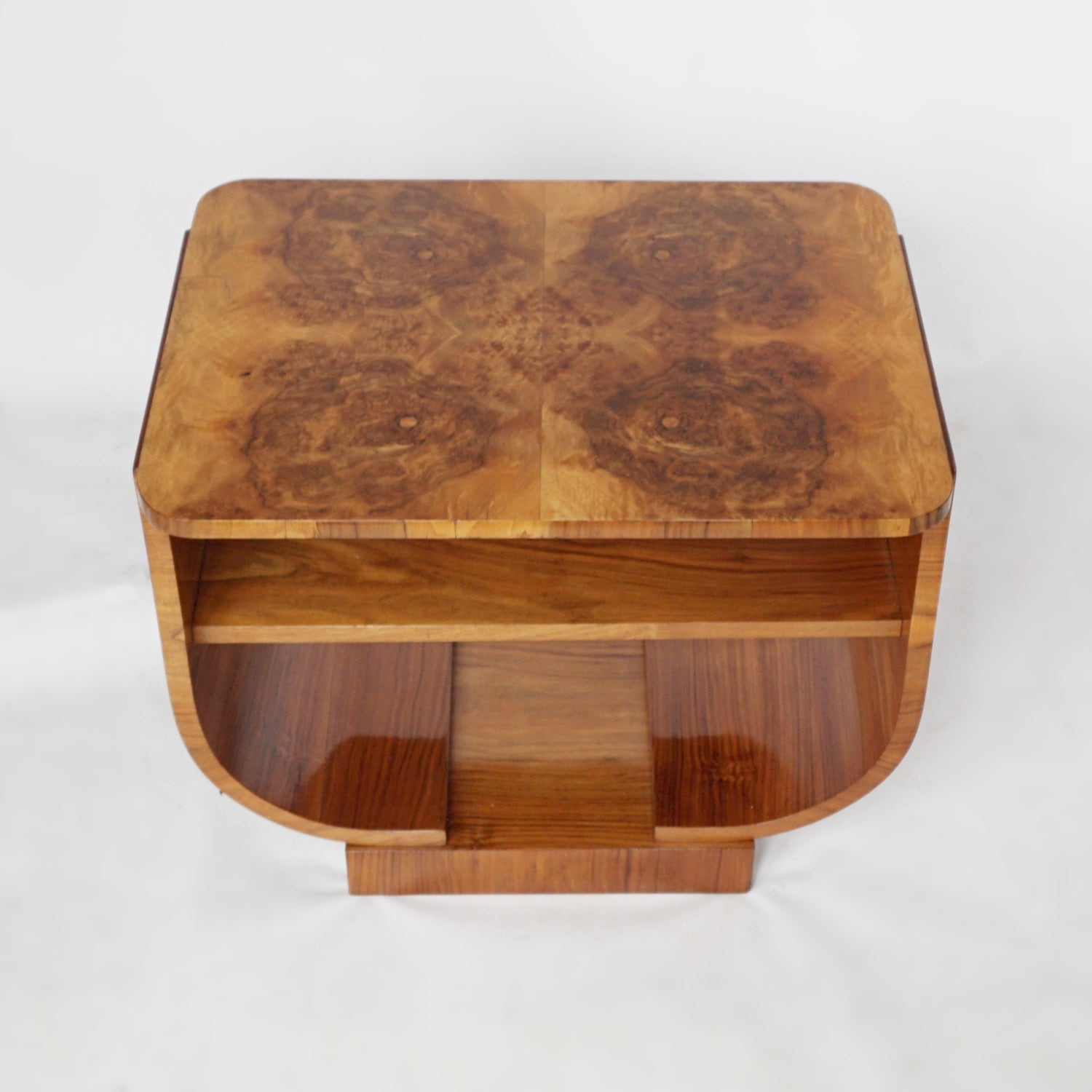 An Art Deco Two-Tiered Occasional Table Burr Walnut and Figured Walnut Jeroen Markies Art Deco 