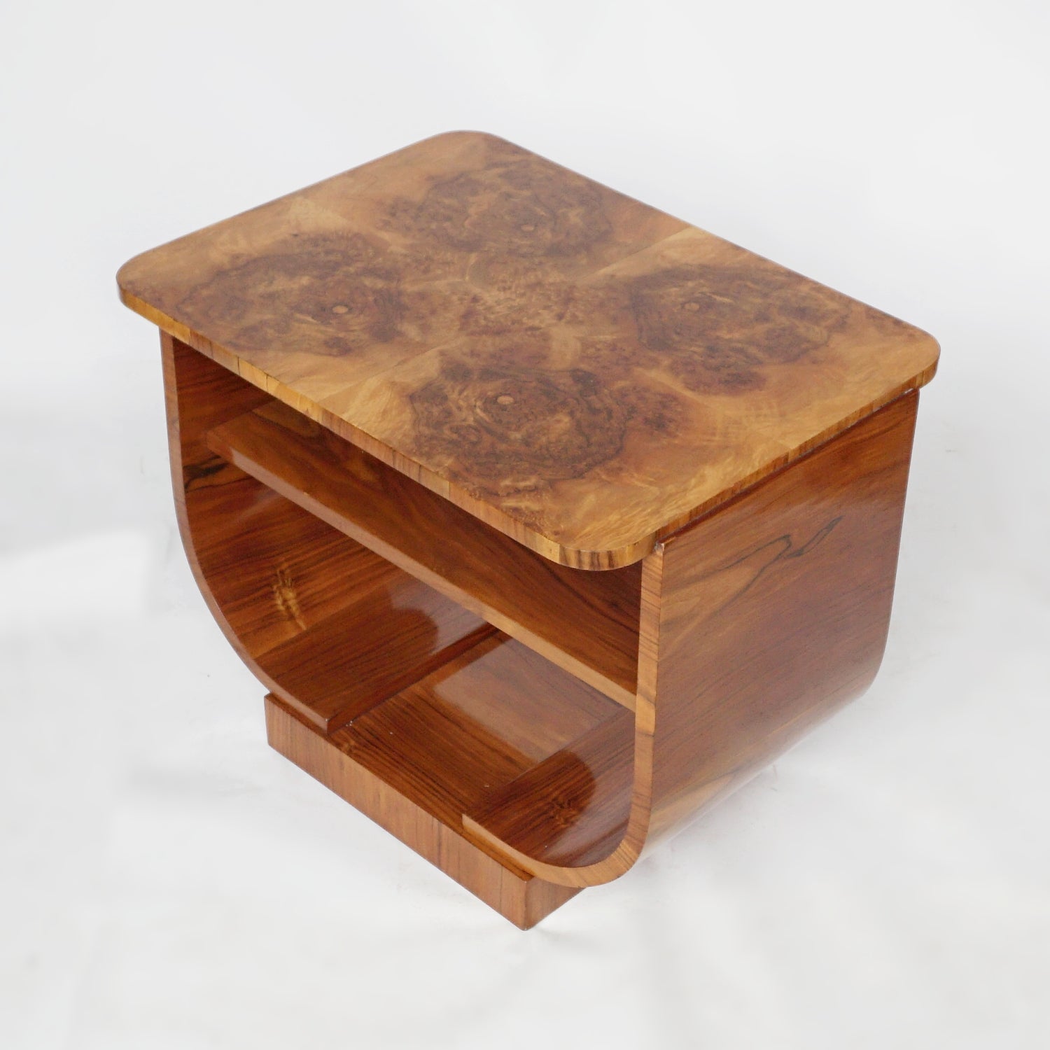 An Art Deco Two-Tiered Occasional Table Burr Walnut and Figured Walnut Jeroen Markies Art Deco 