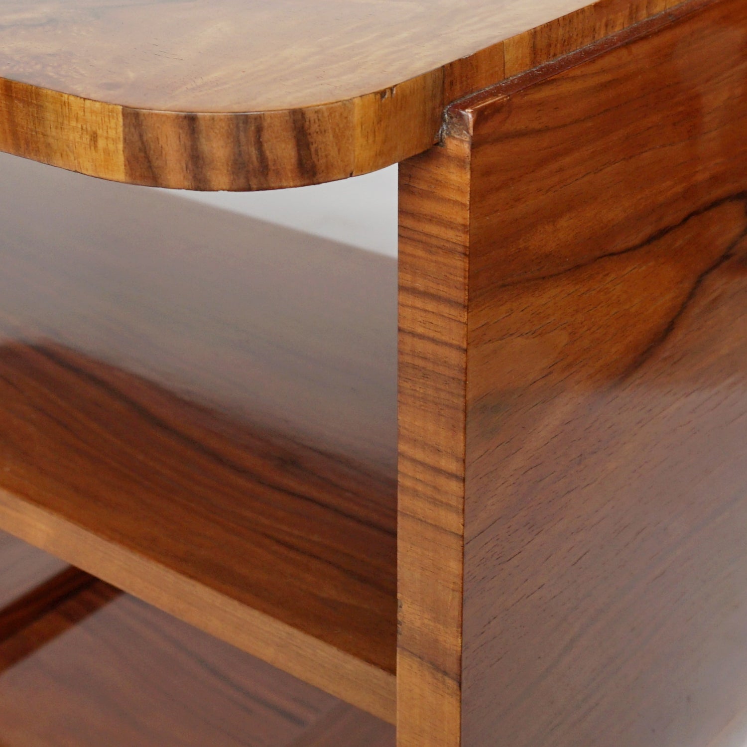 An Art Deco Two-Tiered Occasional Table Burr Walnut and Figured Walnut Jeroen Markies Art Deco 