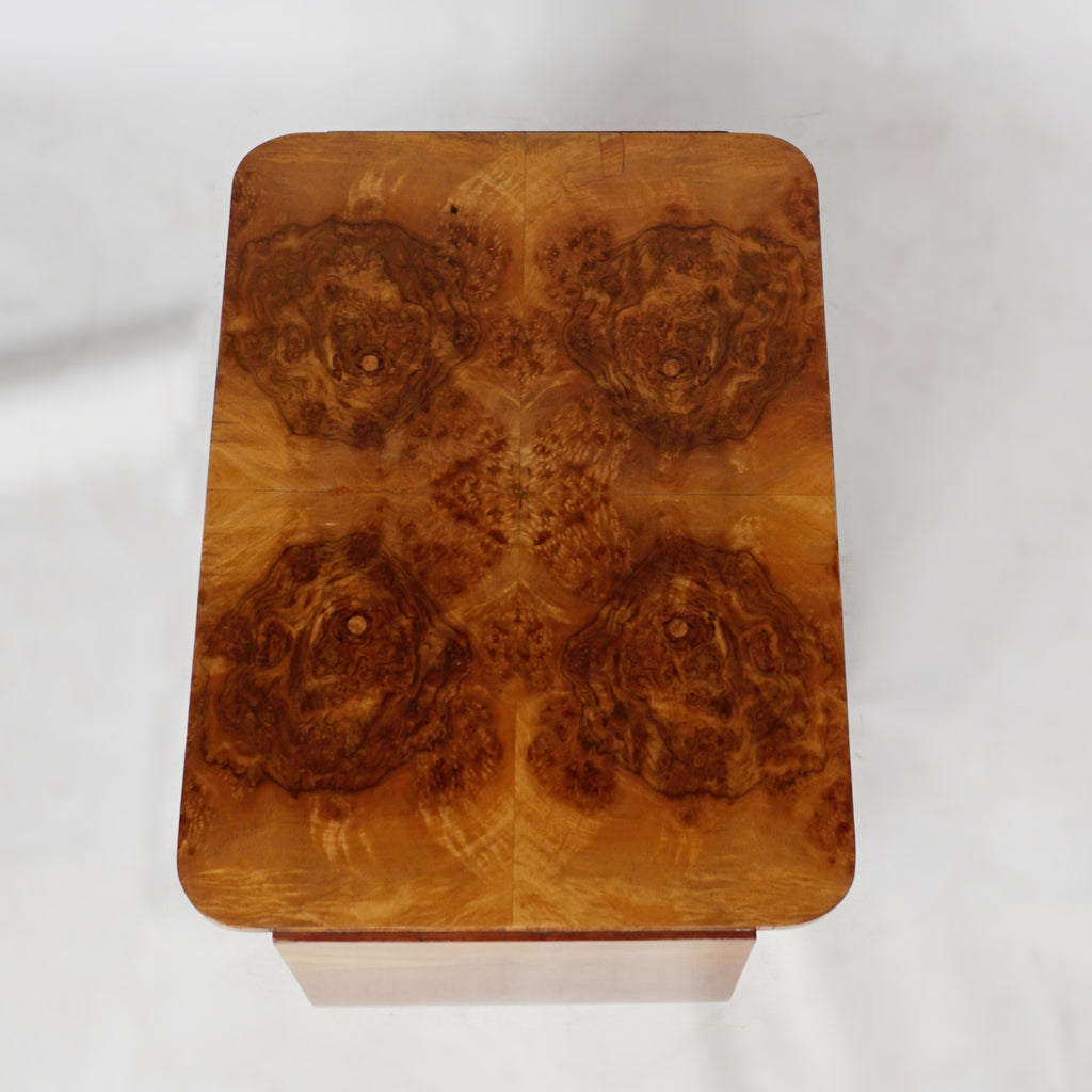 An Art Deco Two-Tiered Occasional Table Burr Walnut and Figured Walnut Jeroen Markies Art Deco 