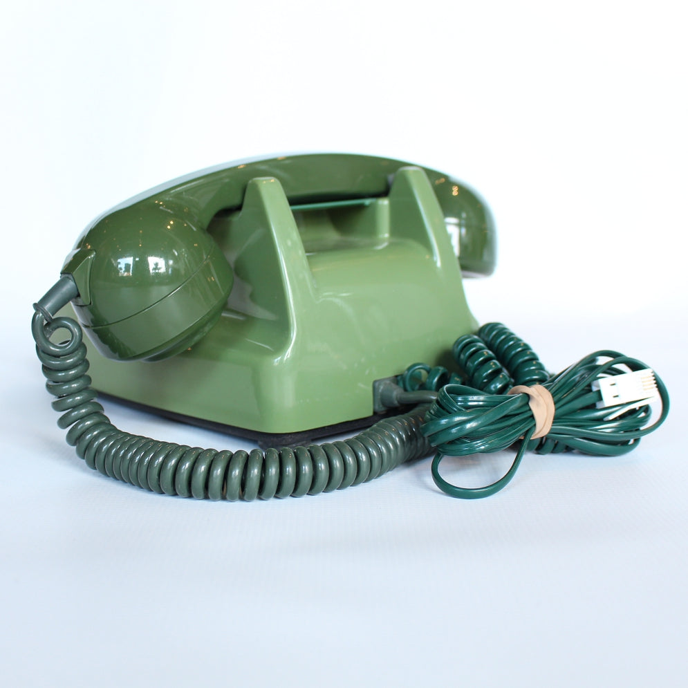 Two-tone green original GPO model 706 telephone at Jeroen Markies