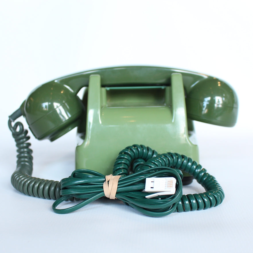 Two-tone green original GPO model 706 telephone at Jeroen Markies
