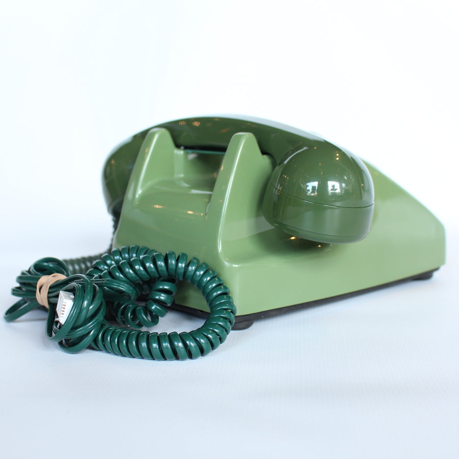 Two-tone green original GPO model 706 telephone at Jeroen Markies