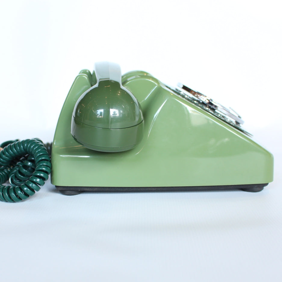 Two-tone green original GPO model 706 telephone at Jeroen Markies