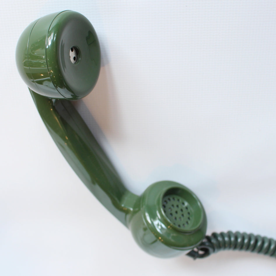 Two-tone green original GPO model 706 telephone at Jeroen Markies