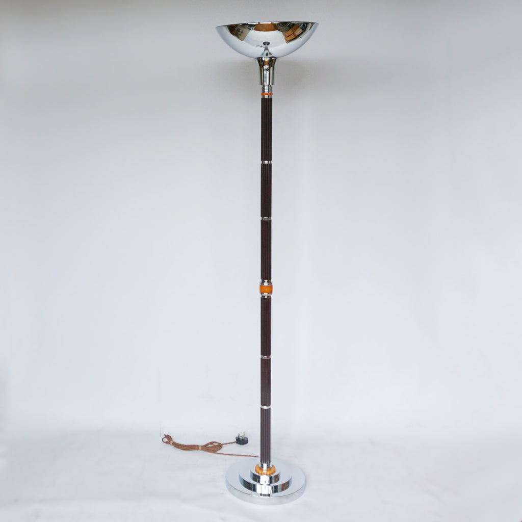Art Deco Bakelite and Chromed Metal Uplighter Art Deco  - Jeroen Markies Art Deco Lighting