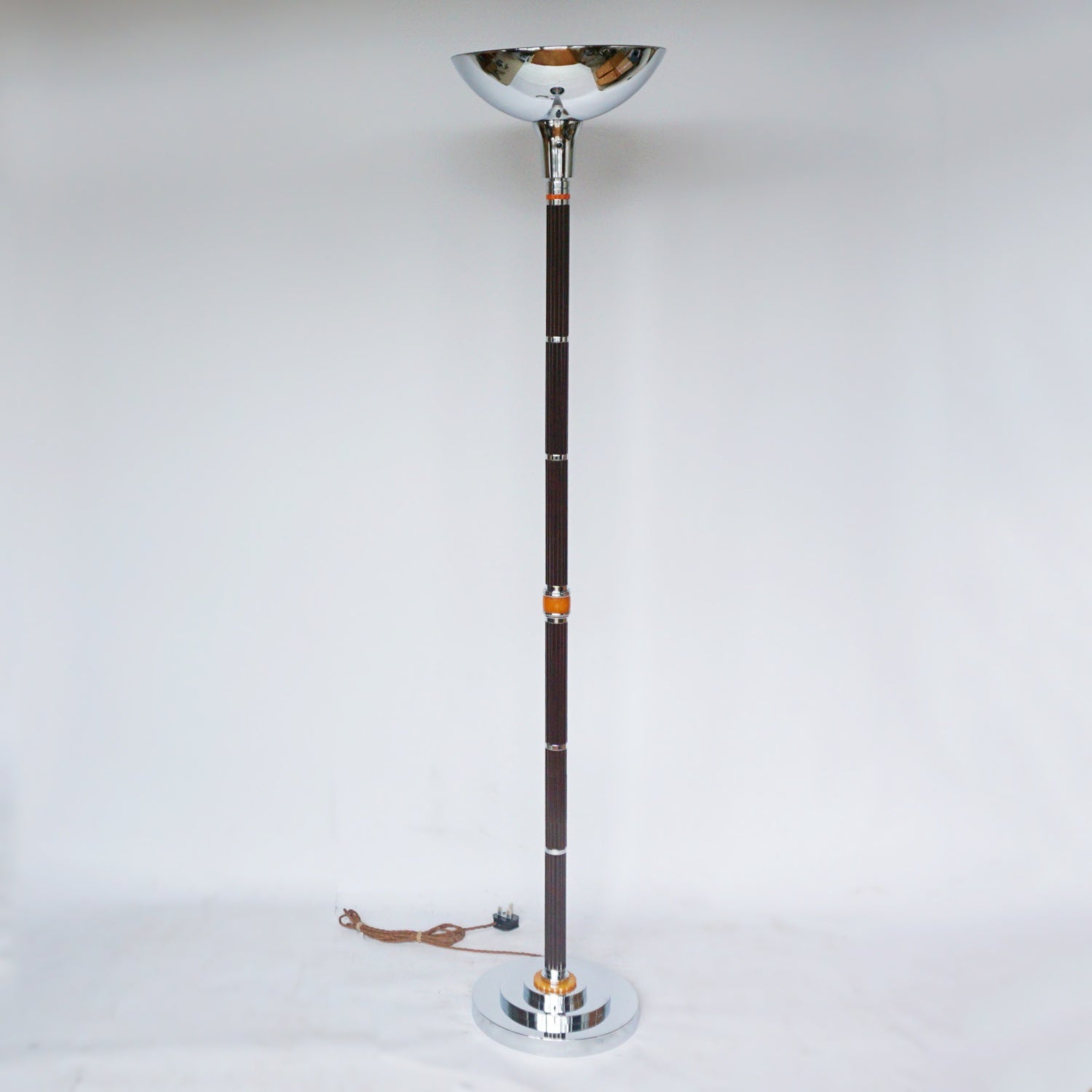 Art Deco Bakelite and Chromed Metal Uplighter Art Deco  - Jeroen Markies Art Deco Lighting