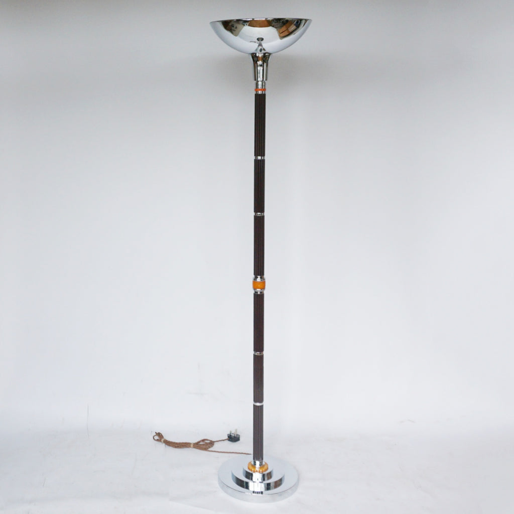 Art Deco Bakelite and Chromed Metal Uplighter Art Deco  - Jeroen Markies Art Deco Lighting
