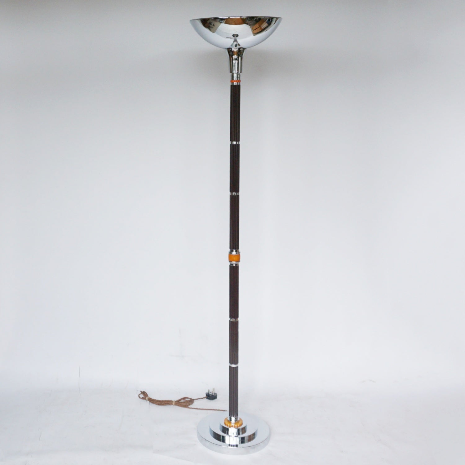 Art Deco Bakelite and Chromed Metal Uplighter Art Deco  - Jeroen Markies Art Deco Lighting