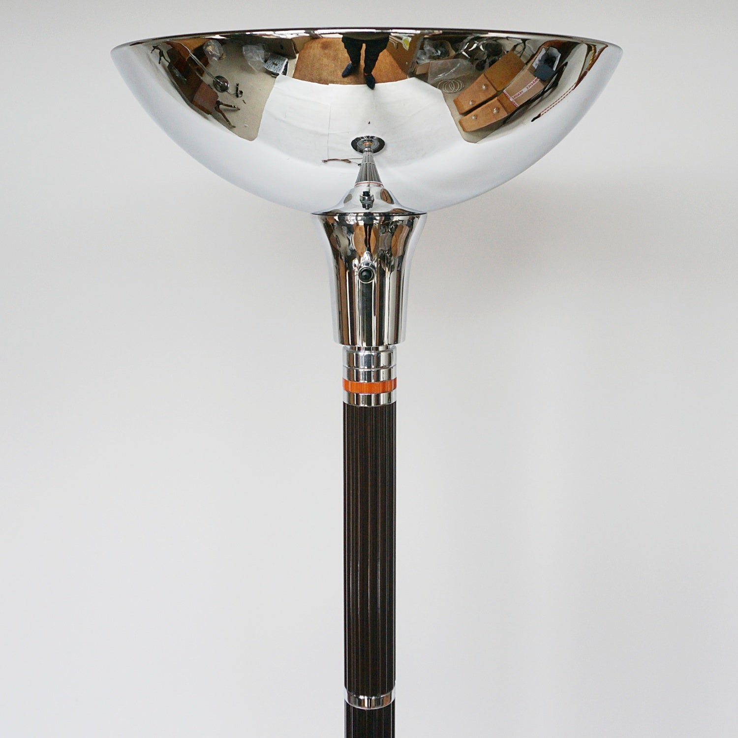 Art Deco Bakelite and Chromed Metal Uplighter Art Deco  - Jeroen Markies Art Deco Lighting