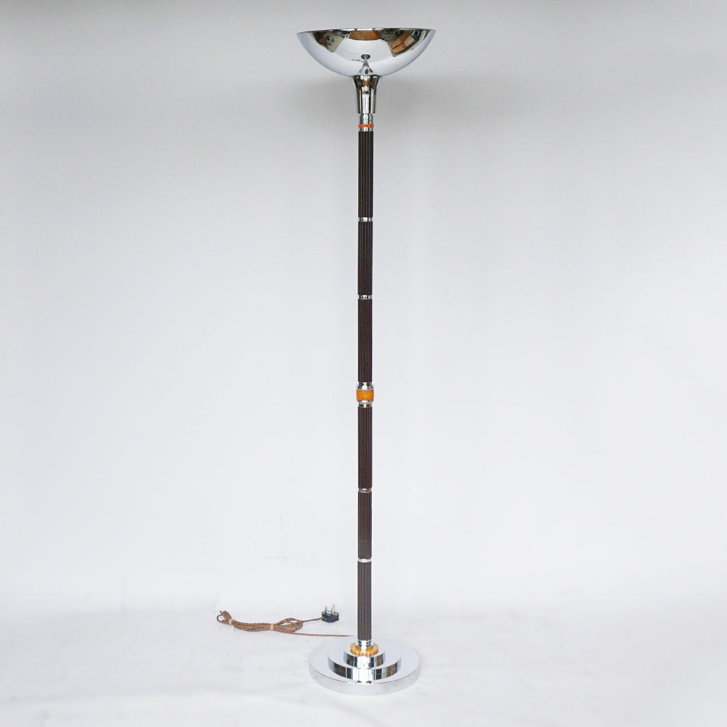 Art Deco Bakelite and Chromed Metal Uplighter Art Deco  - Jeroen Markies Art Deco Lighting