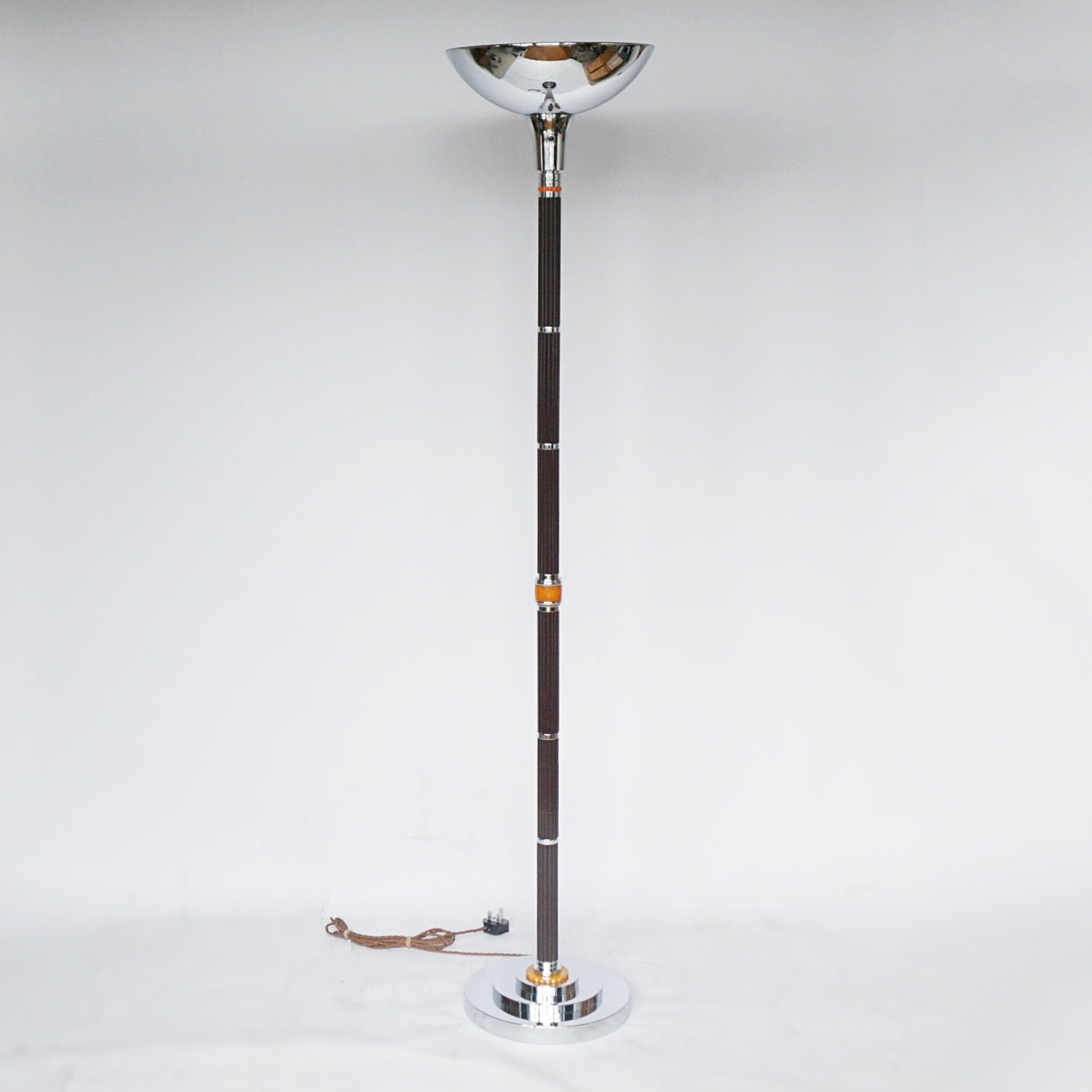 Art Deco Bakelite and Chromed Metal Uplighter Art Deco  - Jeroen Markies Art Deco Lighting