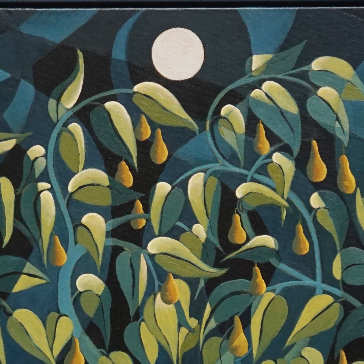 Contemporary Pear Tree Painting On Oil Canvas by Vera Jefferson- Jeroen Markies Art Deco 
