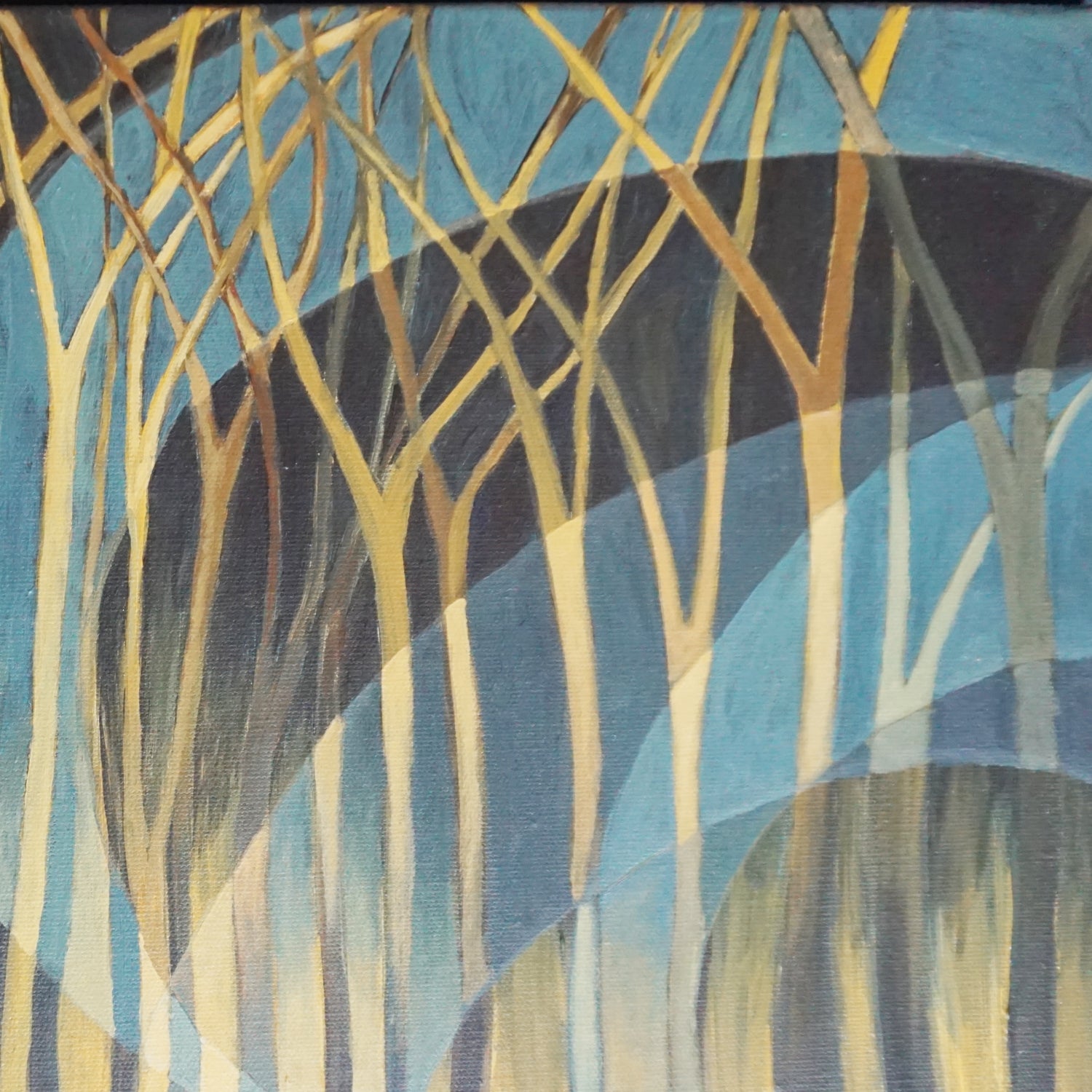 Vera Jefferson Oil on Canvas Contemporary Paining of Deer Running Through the Woods - Jeroen Markies Art Deco