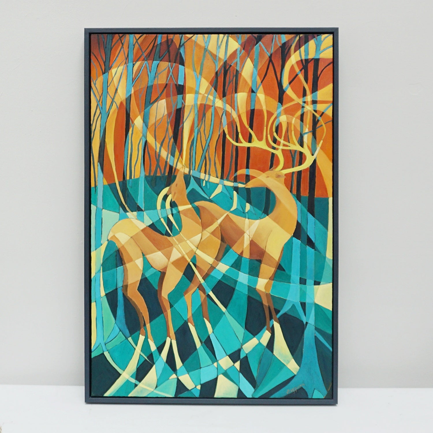 Art Deco Style Oil on Canvas Painting by Vera Jefferson Roe Buck and Roe Doe - Jeroen Markies Art Deco