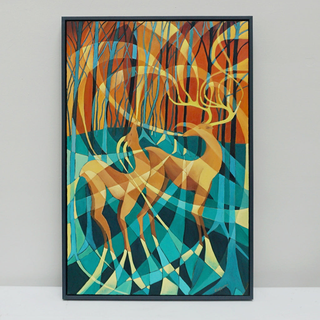 Art Deco Style Oil on Canvas Painting by Vera Jefferson Roe Buck and Roe Doe - Jeroen Markies Art Deco