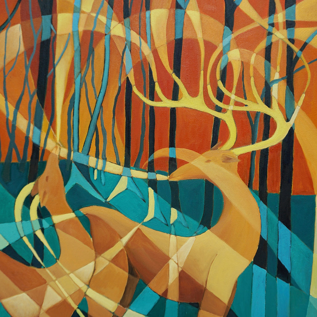 Art Deco Style Oil on Canvas Painting by Vera Jefferson Roe Buck and Roe Doe - Jeroen Markies Art Deco