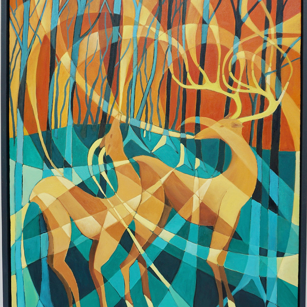 Art Deco Style Oil on Canvas Painting by Vera Jefferson Roe Buck and Roe Doe - Jeroen Markies Art Deco