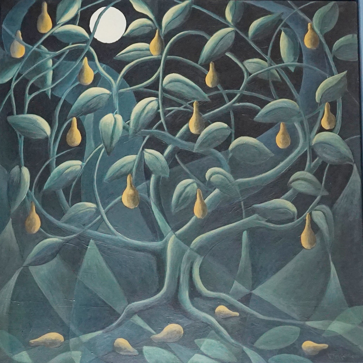 Pear Tree Oil on Canvas Contemporary Painting by Vera Jefferson - Jeroen Markies Art Deco