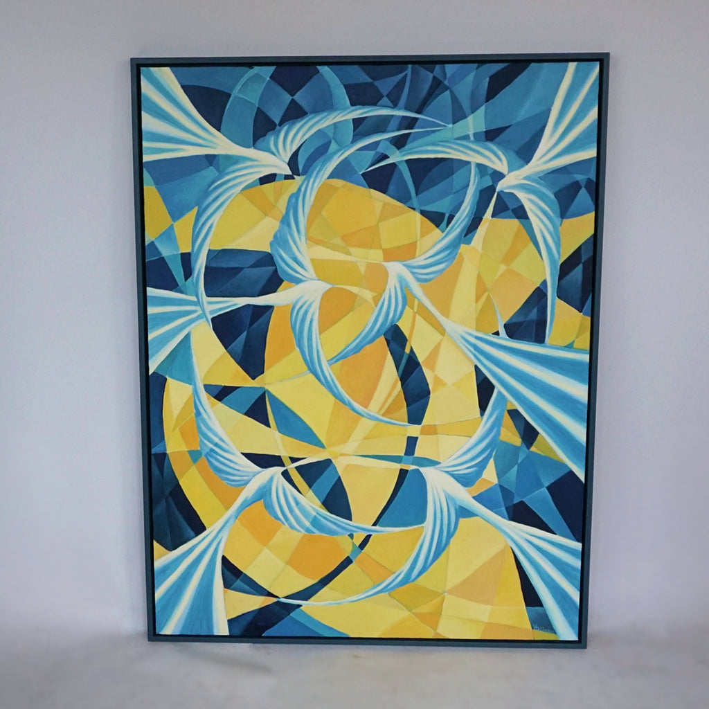 Vera Jefferson 'Swirling Doves' a Contemporary Oil on Canvas Art Deco Style Paintings - Jeroen Markies Art Deco 