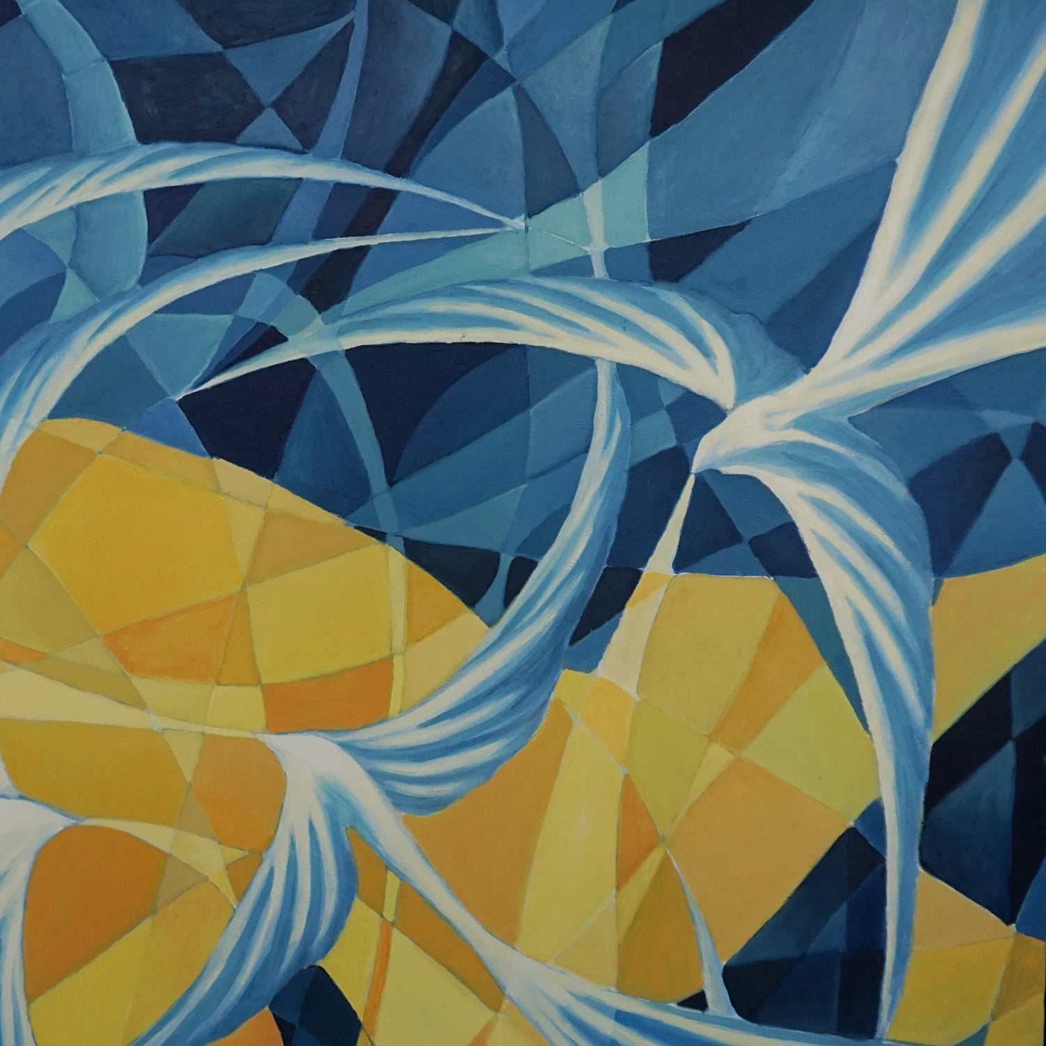 Vera Jefferson 'Swirling Doves' a Contemporary Oil on Canvas Art Deco Style Paintings - Jeroen Markies Art Deco 