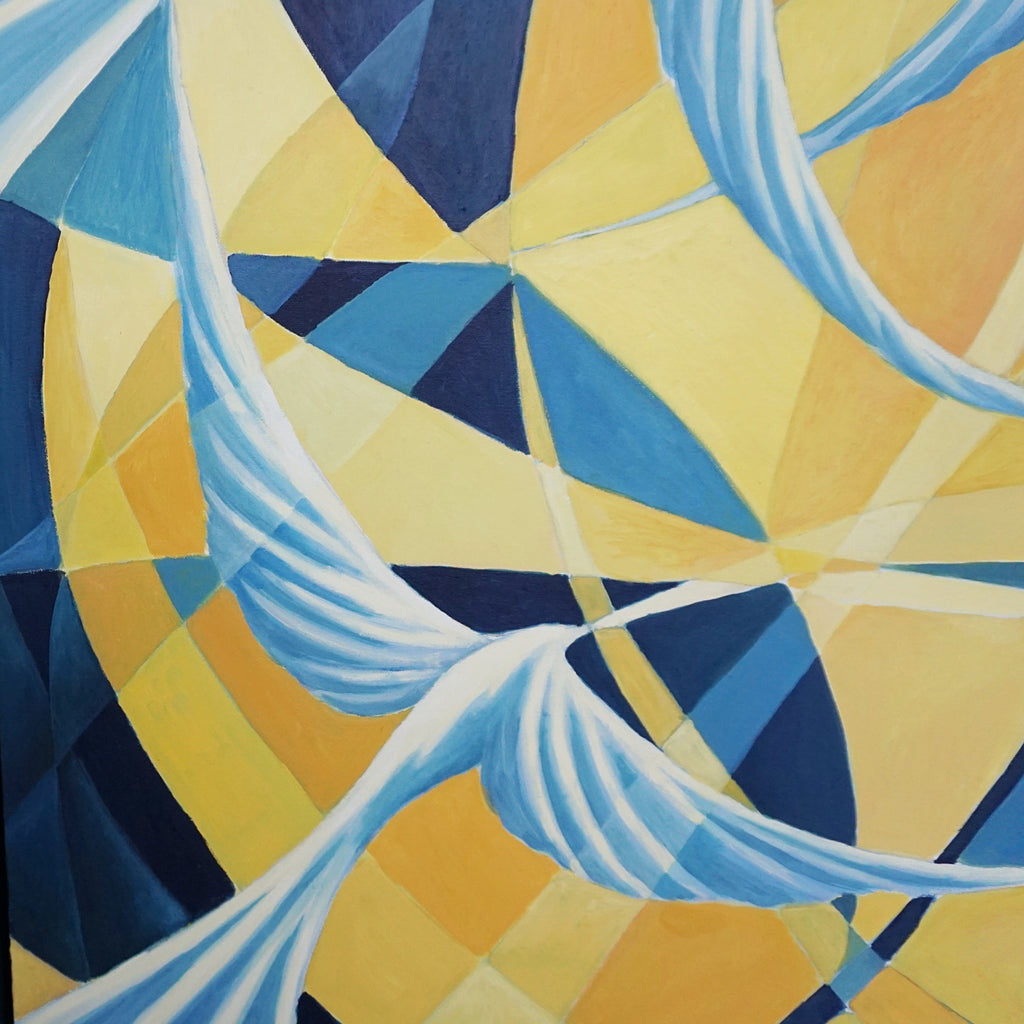 Vera Jefferson 'Swirling Doves' a Contemporary Oil on Canvas Art Deco Style Paintings - Jeroen Markies Art Deco 