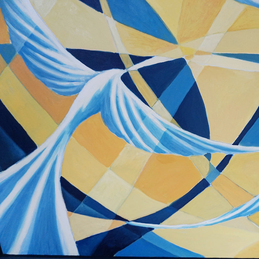 Vera Jefferson 'Swirling Doves' a Contemporary Oil on Canvas Art Deco Style Paintings - Jeroen Markies Art Deco 