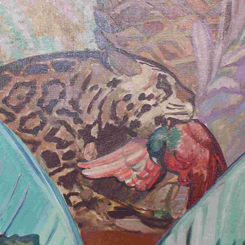 Vicente Puig Argentinian Art Deco painting of a jaguar circa 1930
