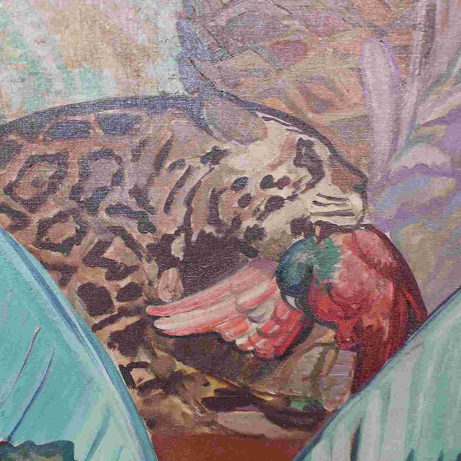 Vicente Puig Argentinian Art Deco painting of a jaguar circa 1930