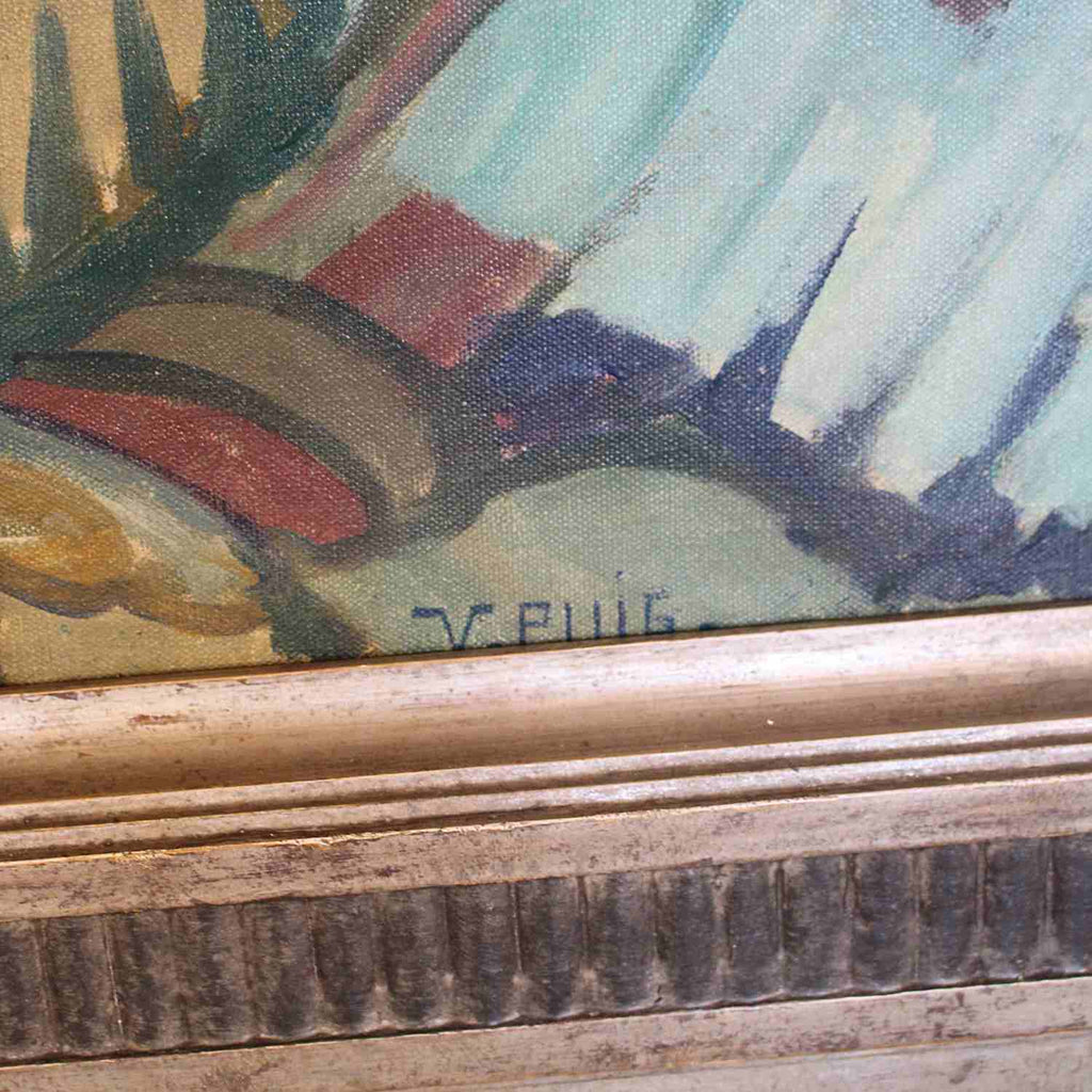 Vicente Puig Argentinian Art Deco painting of a jaguar circa 1930